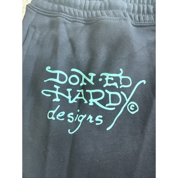 Ed Hardy Mens Love Kills Slowly Tiger Double Sided Sweatpants Black Sz L - Picture 4 of 9